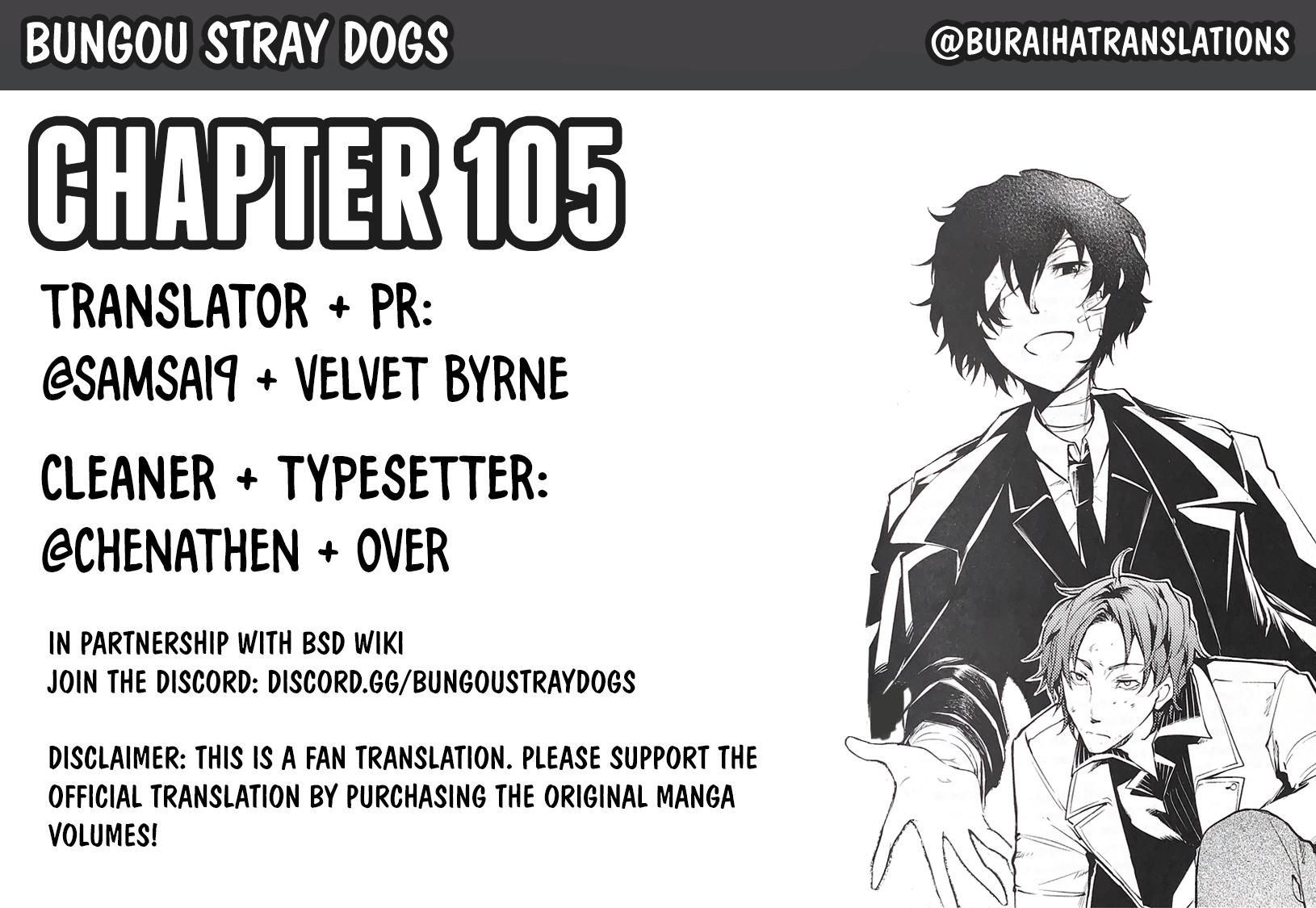 Bungou Stray Dogs, Chapter 105 image 01
