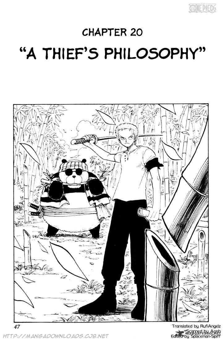 One piece, Chapter 20  A Thiefs Philosophy image 01