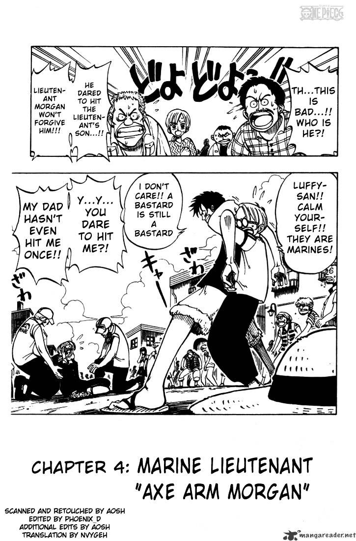One piece, Chapter 4  Marine Lieutenant Axe Hand Morgan image 01